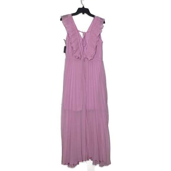 Leith Knife Pleat V- Neck Ruffle Sleeveless Maxi Dress - Picture 9 of 13